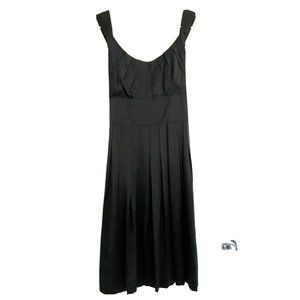 Maggy London Silk Black Mini Dress 8 Empire Waist Sleeveless Pleated Lined EUC